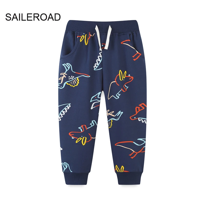 

SAILEROAD 2-7 Years 2024 New Autumn Dinosaur Pants for Boy Kids Boys Trousers Casual Sweaterpants Warm Sports Pants