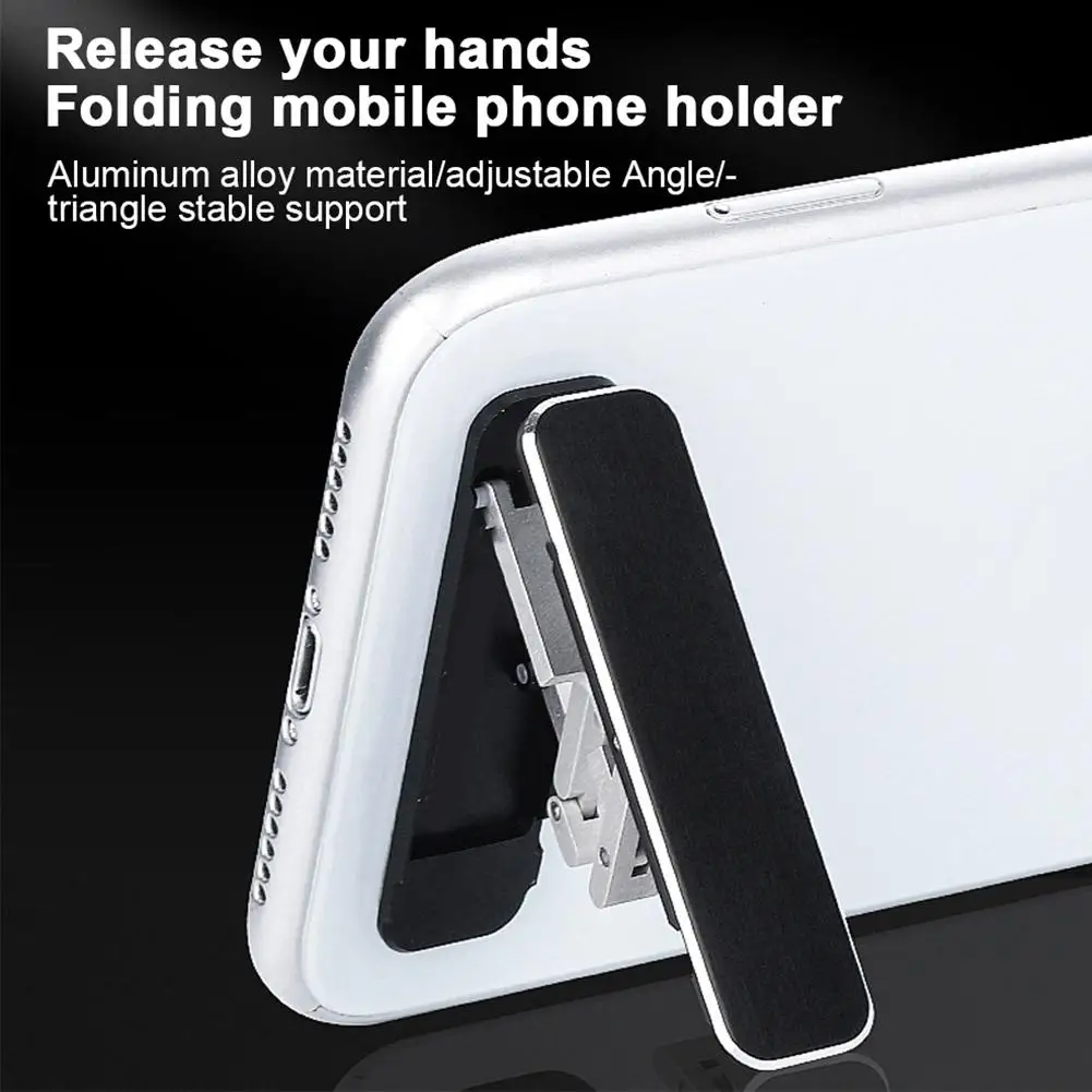 Mini PC material Folding Phone Holder Desktop Ultra-thin Adhesive Mobile Phone Holder Decoration For IPhone 