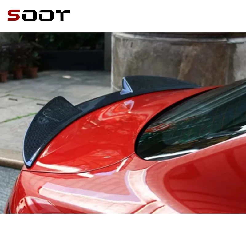 

For Alfa Romeo Giulia 2015+ G Style Carbon Fiber Rear Spoiler Rear Wing Lip Tail Trun k SpoilersTail fins Separator Auto Parts