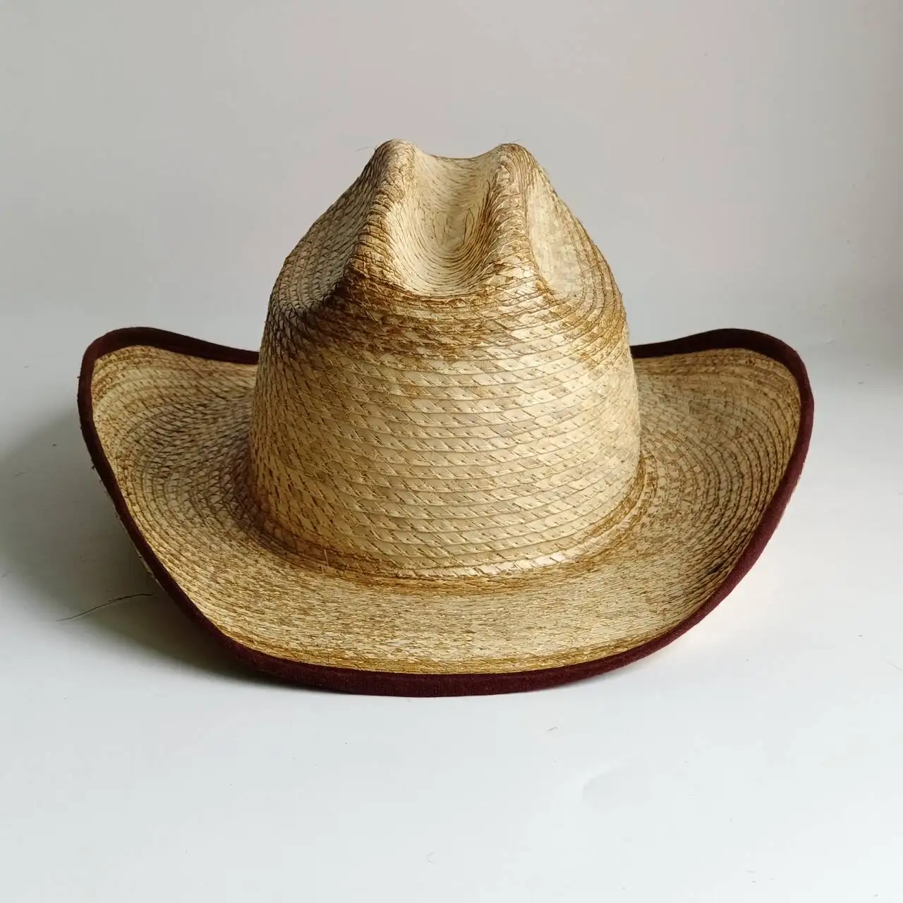Palm leaf cowboy hat  Women Men Flat Top Sun hat UPF 50+ Western cowboy hat Wide Brim Straw Sun Hat  cowboy hats  TSD