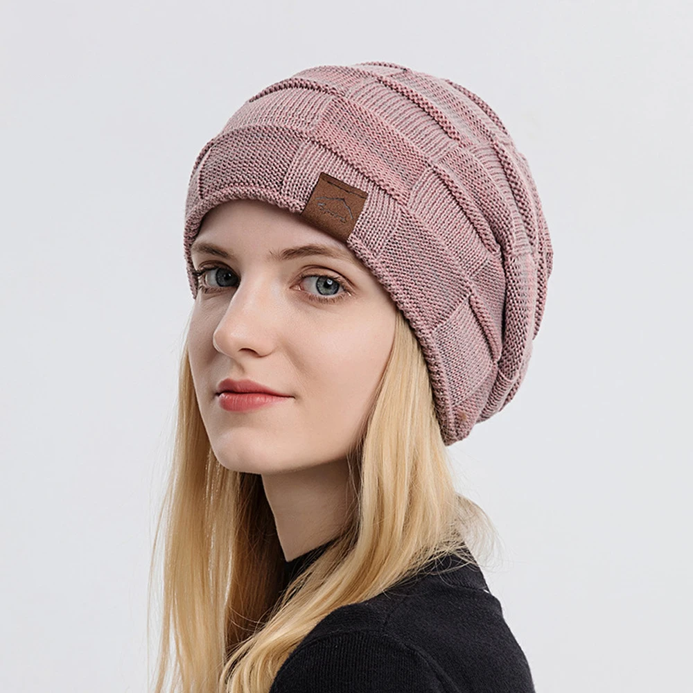 

Warm Fashionable Mixed Color Imitation Wool Knitted Women's Winter Hat Pullover European American Style All-Match Knitted Cap