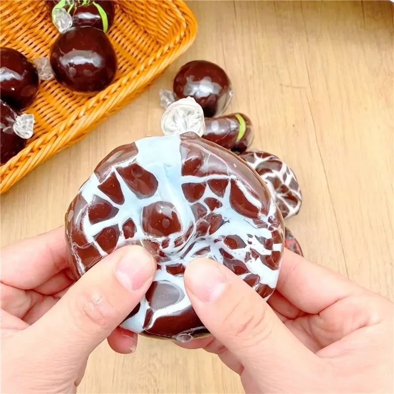Matcha Chocolate Crack Squeeze Stress Relief Ball Crispy Shell Soft Inner Squish Toy ASMR Satisfying Sensory Decompression Toy