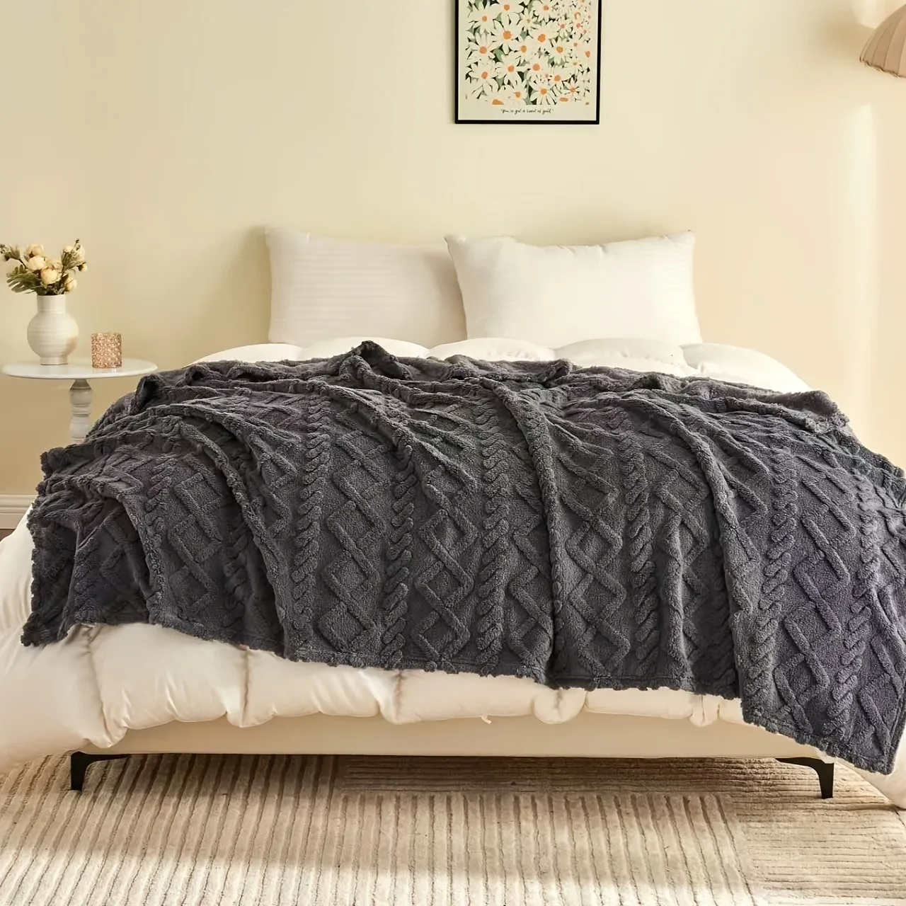 

Lamb Fleece Blanket Comfortable Soft Plush Thick Warm Blanket Soft Warm Plush Air Conditioning Blanket Flannel Throw Blanke