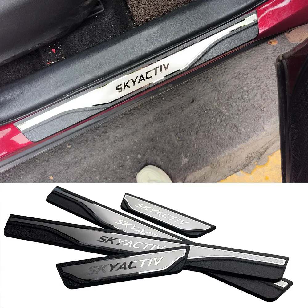 

Car For Mazda 6 2018 2023 Protector Scuff Plate Guards Interior Door Sill Threshold Pedal Cover Trim Accessories 2021 2024