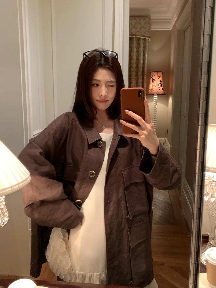 

Новинка: Весенний повседневный топ свободного кроя в винтажном стиле для полных женщин, универсальный, большой размер