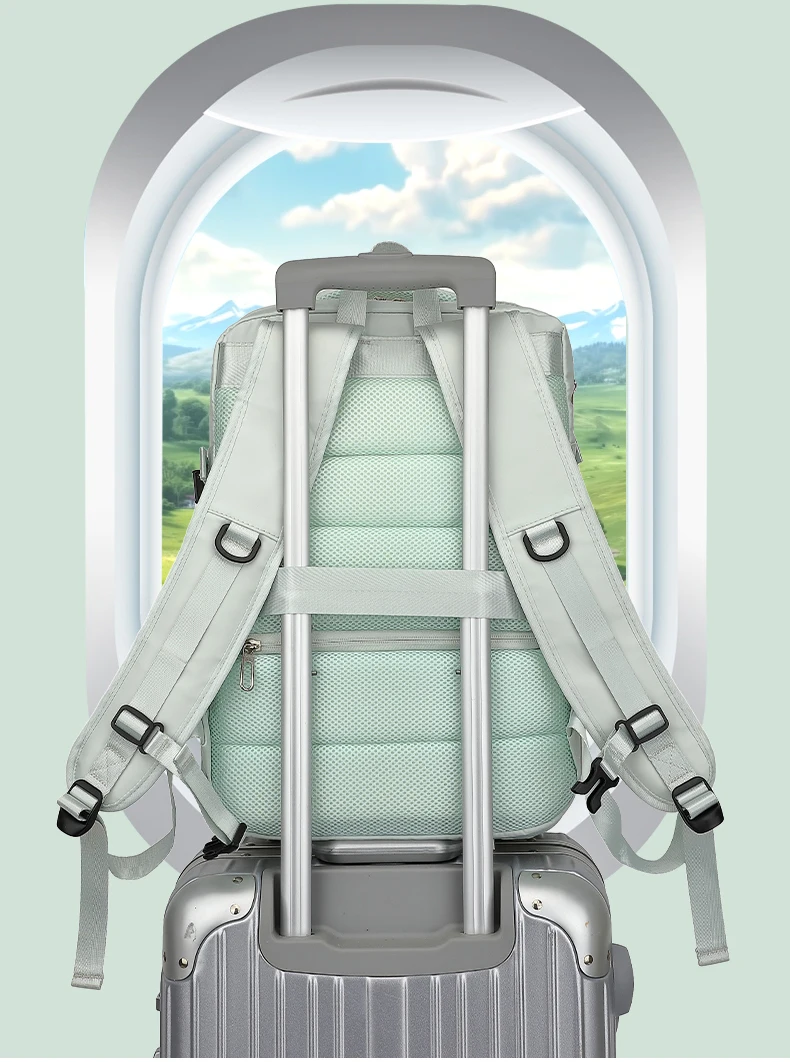 Mochila para laptop de viagem 35L, unissex, à prova d'água, adequada para laptops de 17,3 polegadas, com porta de carregamento USB