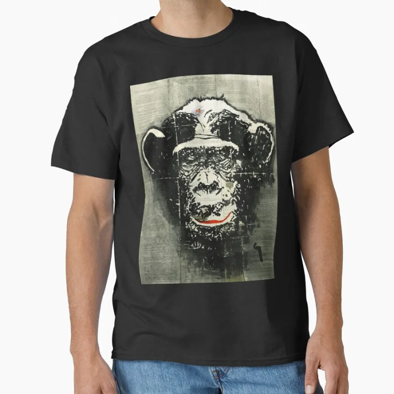 

1126 Banksy Chimp Funky Monkey Street art Gift T shirt for man Large size Tops chimpanzee Graphic Printed Clothes
