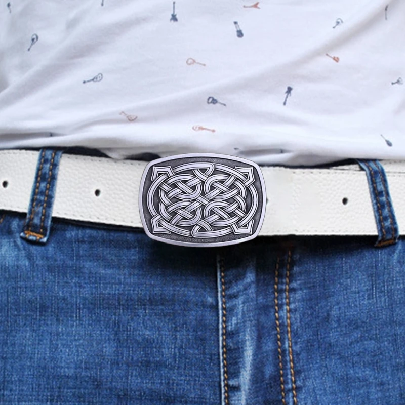 Carved Knotting Design Belt Buckle Teenager Rock Belt Buckle