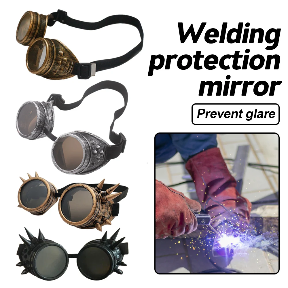 Welding Round Goggles Sunglasses Vintage Style Steampunk Goggles Welding Punk Glasses