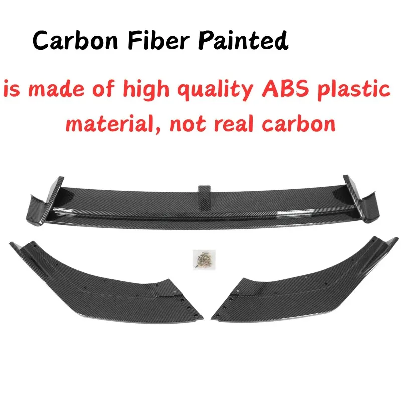 for Hyundai Elantra N-Line/N 2024-2026 Front Bumper Lip Glossy Black Carbon Fiber Painted Spoiler Car Accessories Body Kit