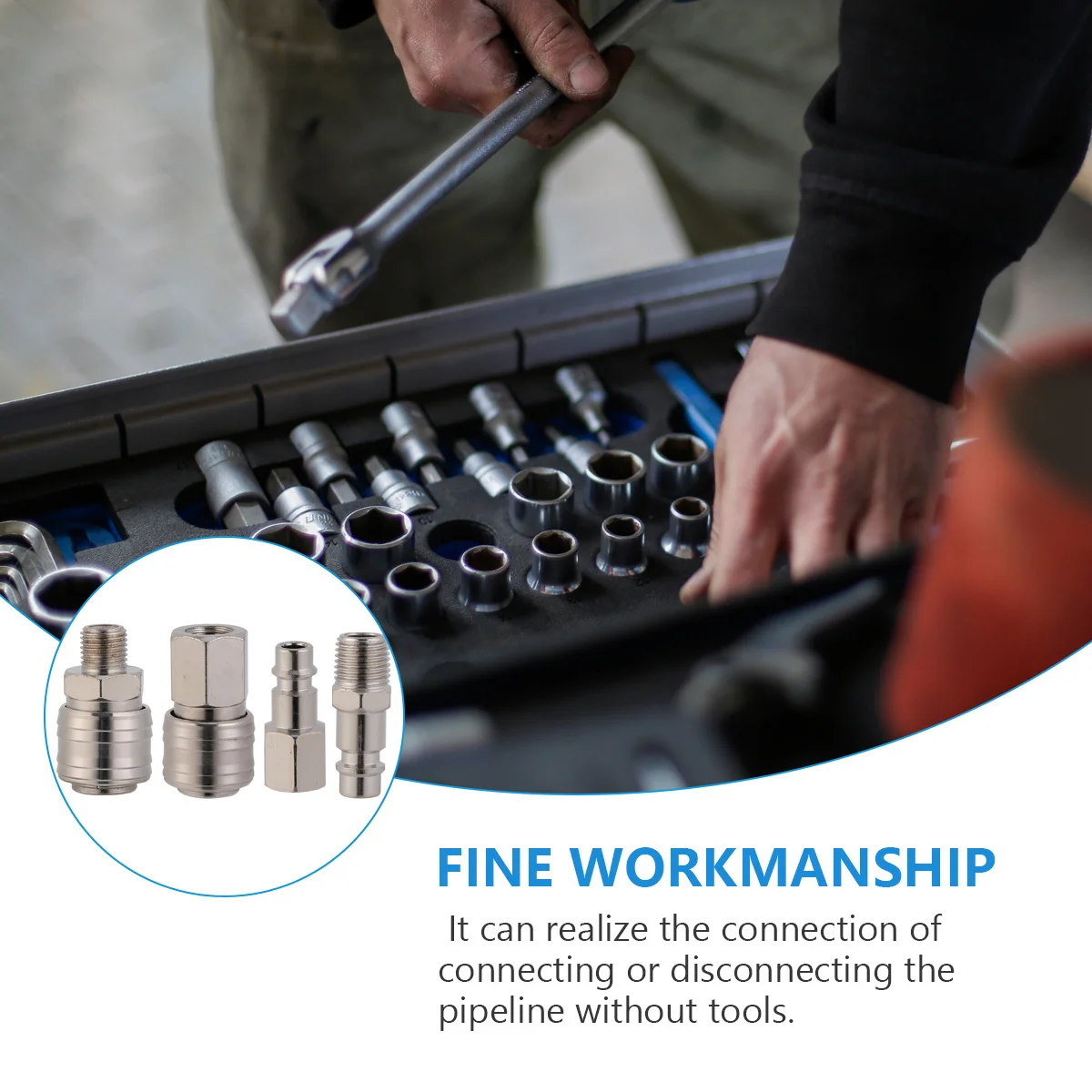 

German Style Quick Connector Internal External Thread Hose Compressor Connectors Fast Install Corrosion Resistant Air