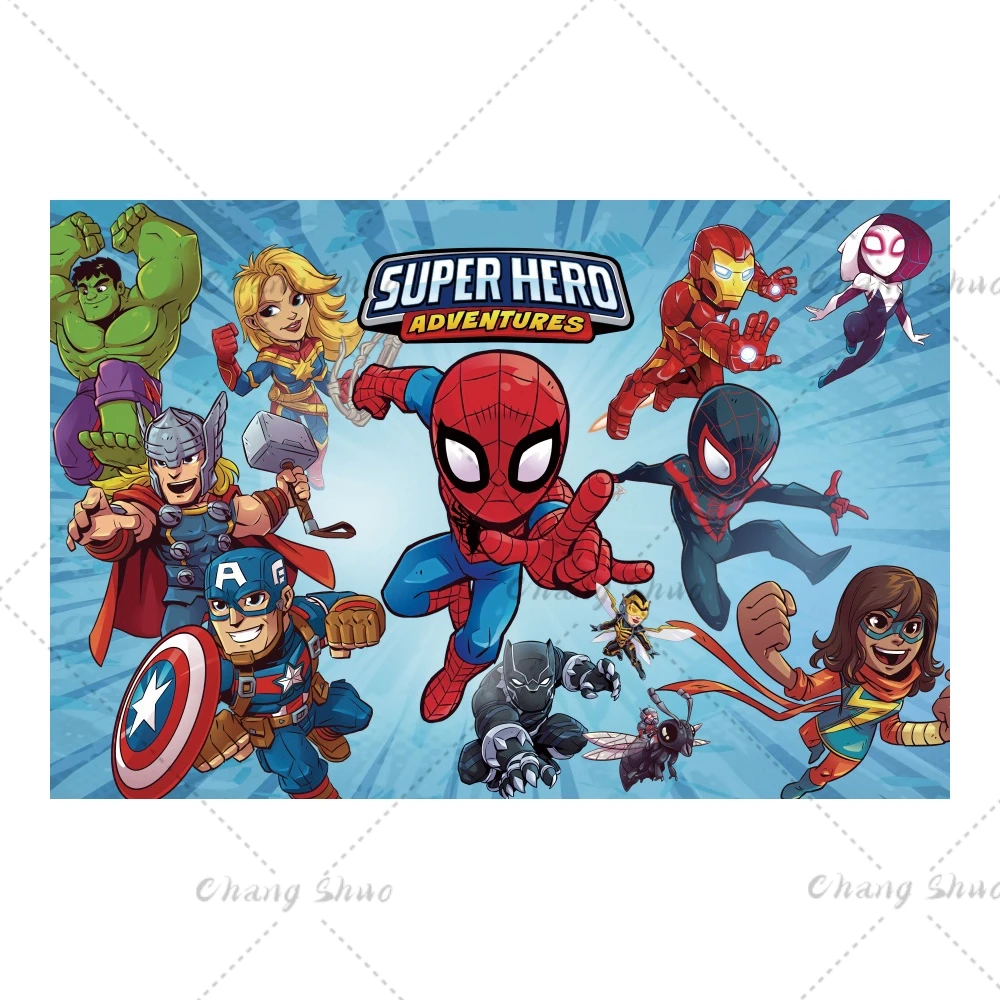 Disney Avengers Birthday Background Suitable for Children Baby Cartoon Superhero Party Decorations Photography Poster Photo