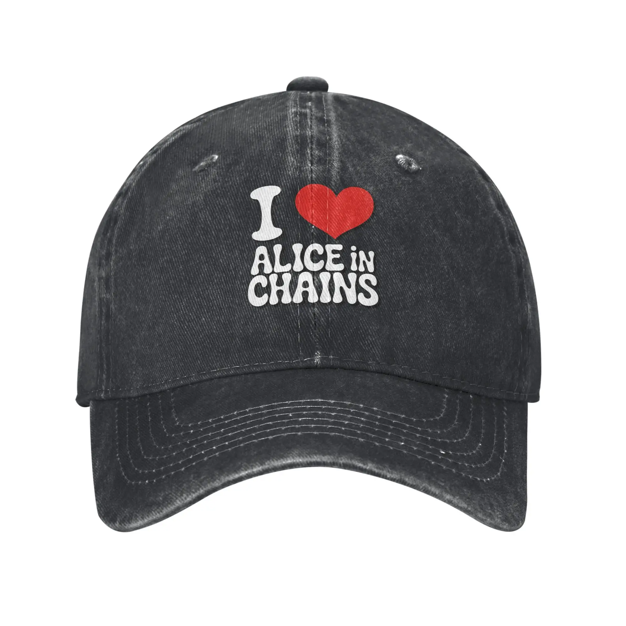 

Washed Baseball Cap Alices in Chains Summer Trucker Hat For Women Men I love Fitted Retro Outdoor Gym Sun Baseball Caps