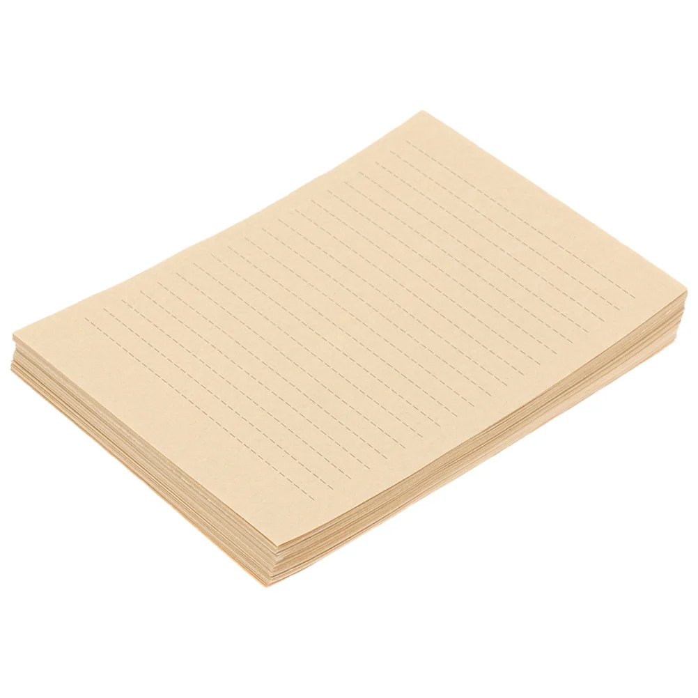 

50 Sheets Vintage Kraft Paper Letter Set Lined Writing Stationery for Calligraphy Handwriting Sketching Retro Style A5 Size