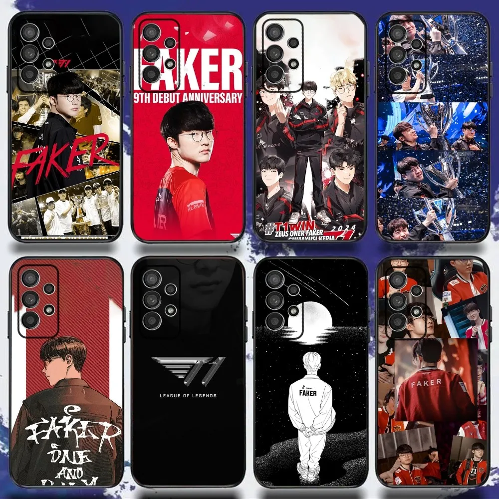 L-LOL SK Telecom T1 Faker Phone Case For Samsung S21,S22,S23,S30,Ultra,S20,Plus,Fe,Lite,Note,10,9,5G Black Soft Cover