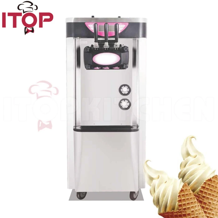 آلة الزبادي البارد الاحترافية/آلة الآيس كريم الإيطالية الناعمة مع 3 منافذ شاشة تعمل باللمس بنكهة