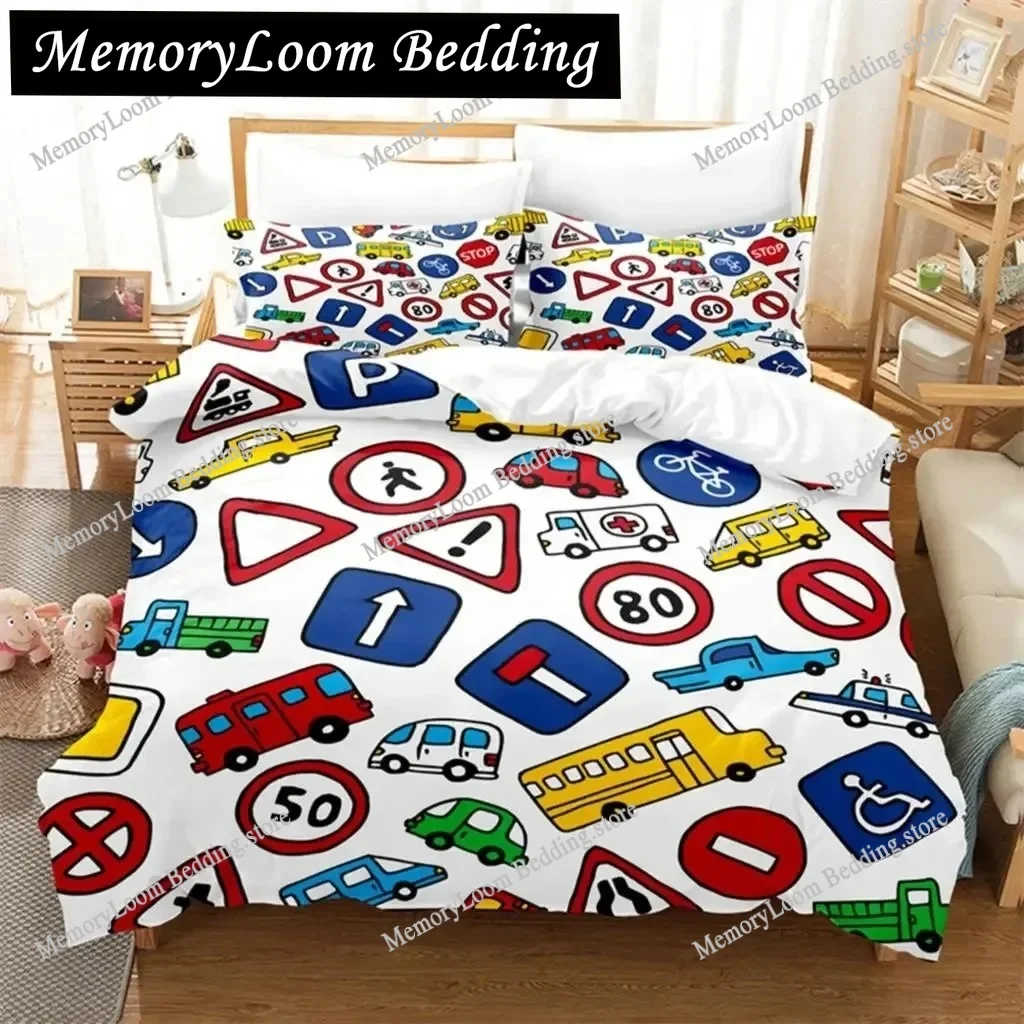 

Cartoon Car Bedding Set Duvet Cover Set 3d Bedding Digital Printing Bed Linen Queen Size Bedding Set Fashion Design