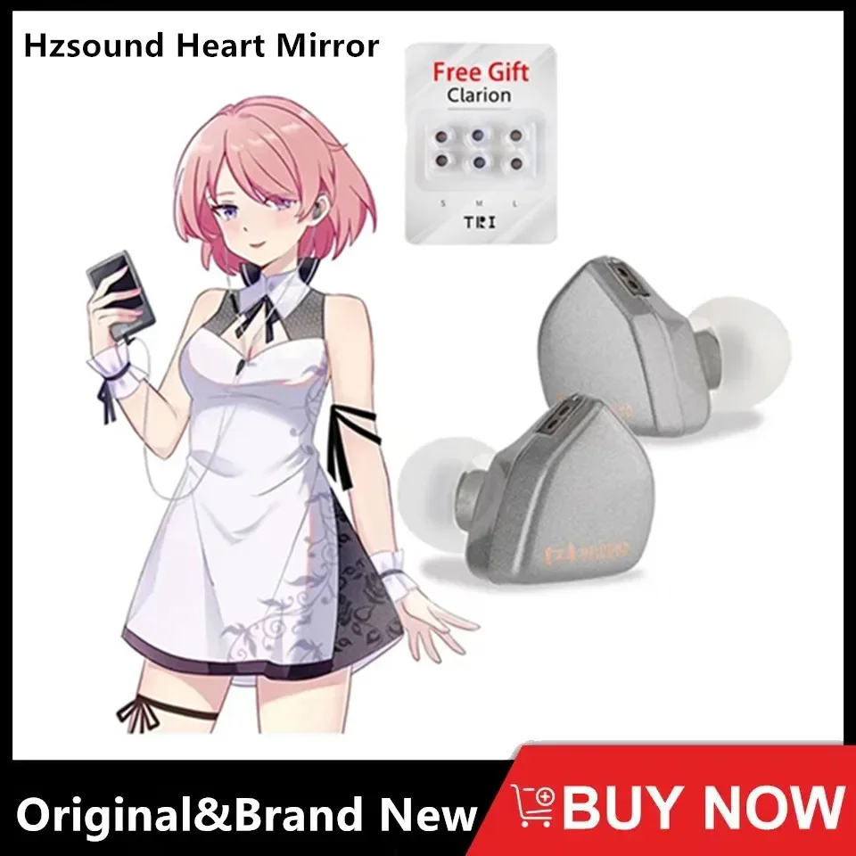 

Hzsound Heart Mirror Zero In-ear Monitor 10mm Diaphragm Earphone 2Pin Wired HiFi Headphone Music Headset Sports Game Earbuds