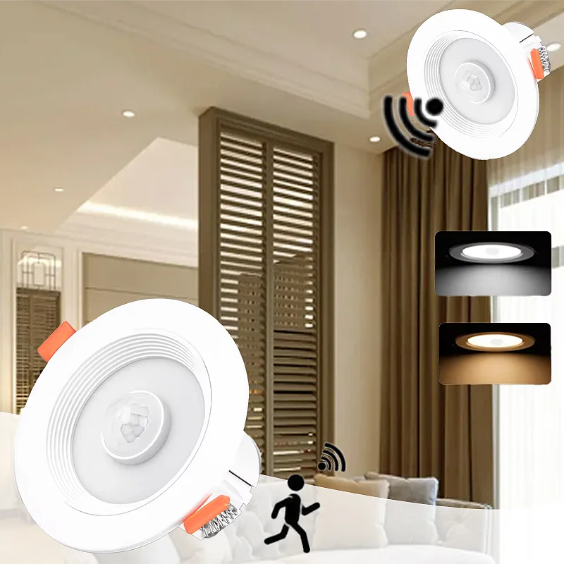 

LED Body Sensor Recessed Downlight 5W 10W 15W 20W Restroom Corridor Emergency Channel PIR Sensor 85-265V Infrared Sensor Lights
