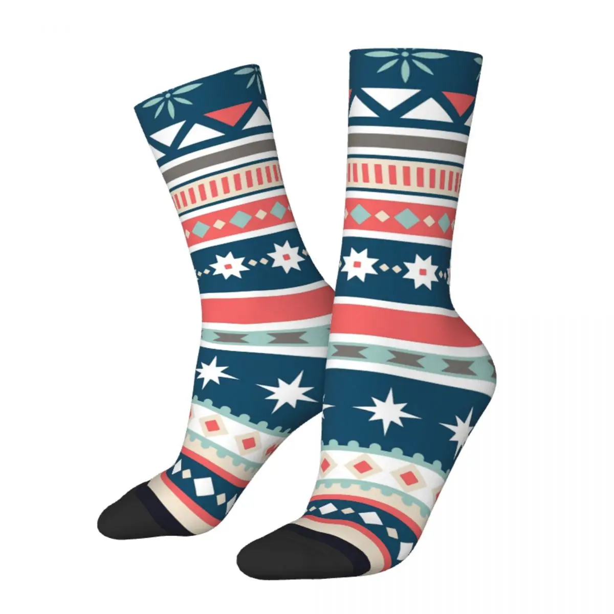 Snowflakes Stripe Christmas An Important Christian Festival Commemorating The Birth Of Jesus Christ Winter Happy Socks Socks