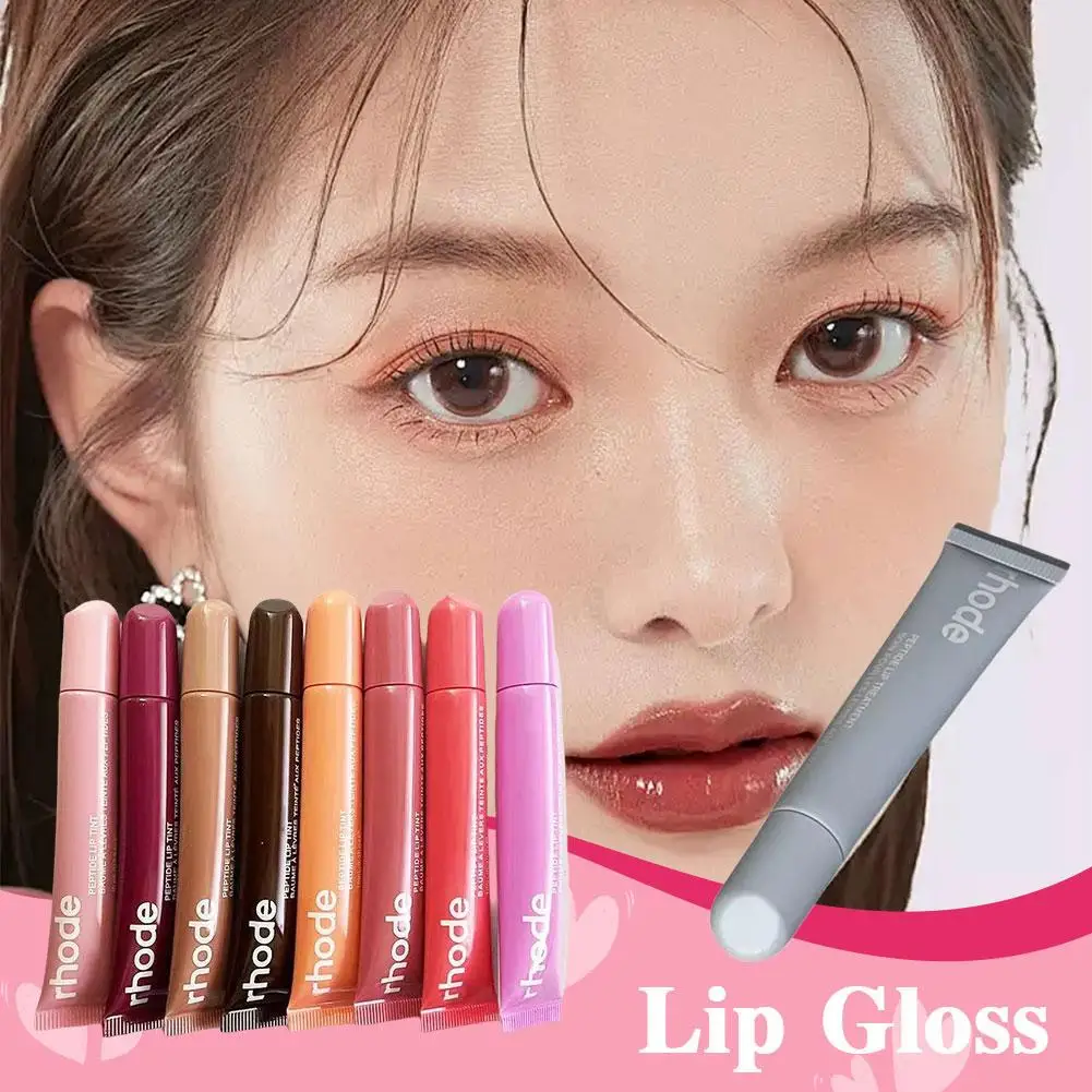 8 Colors Lip Glosses Plump Moisturizing Lip Glaze Ribbon Lip Cheek Dual-use Blusher Cream Nourishing Lip Care Products