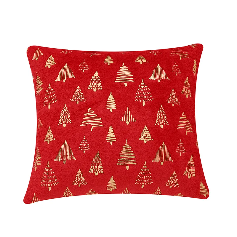

CANIRICA Cushion Cover Plush Red 45x45cm Christmas Supplies Pillow Cover for Living Room Sofa Home Decoration Party Pillowcase