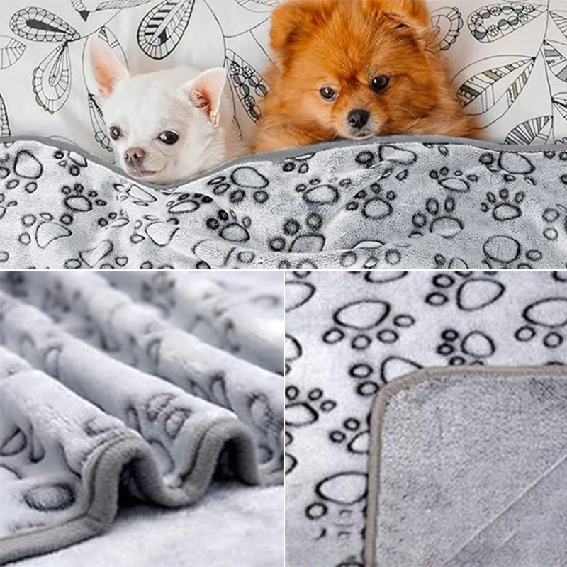 Soft Fluffy Cat Dog Blanket Pet Calming Blanket Warm Comfort Washable Small Quilt Cartoon Pattern Puppy kitty Sleeping Mat