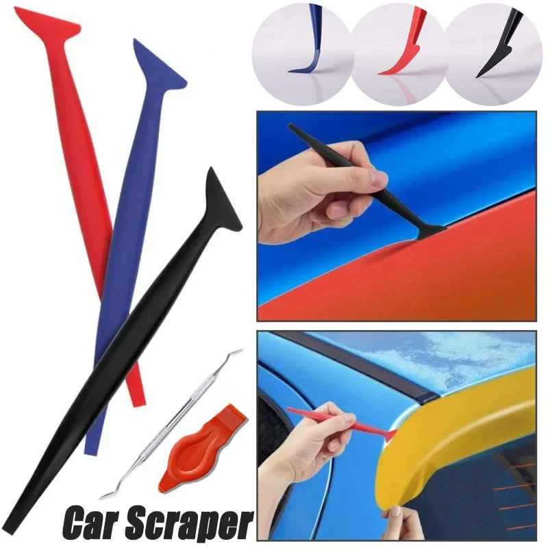 Raspador de película de vinilo para coche, microherramienta de belleza, 5 piezas, tratamiento de huecos, tapón de costura, sellado de bordes de coche, película que cambia de Color