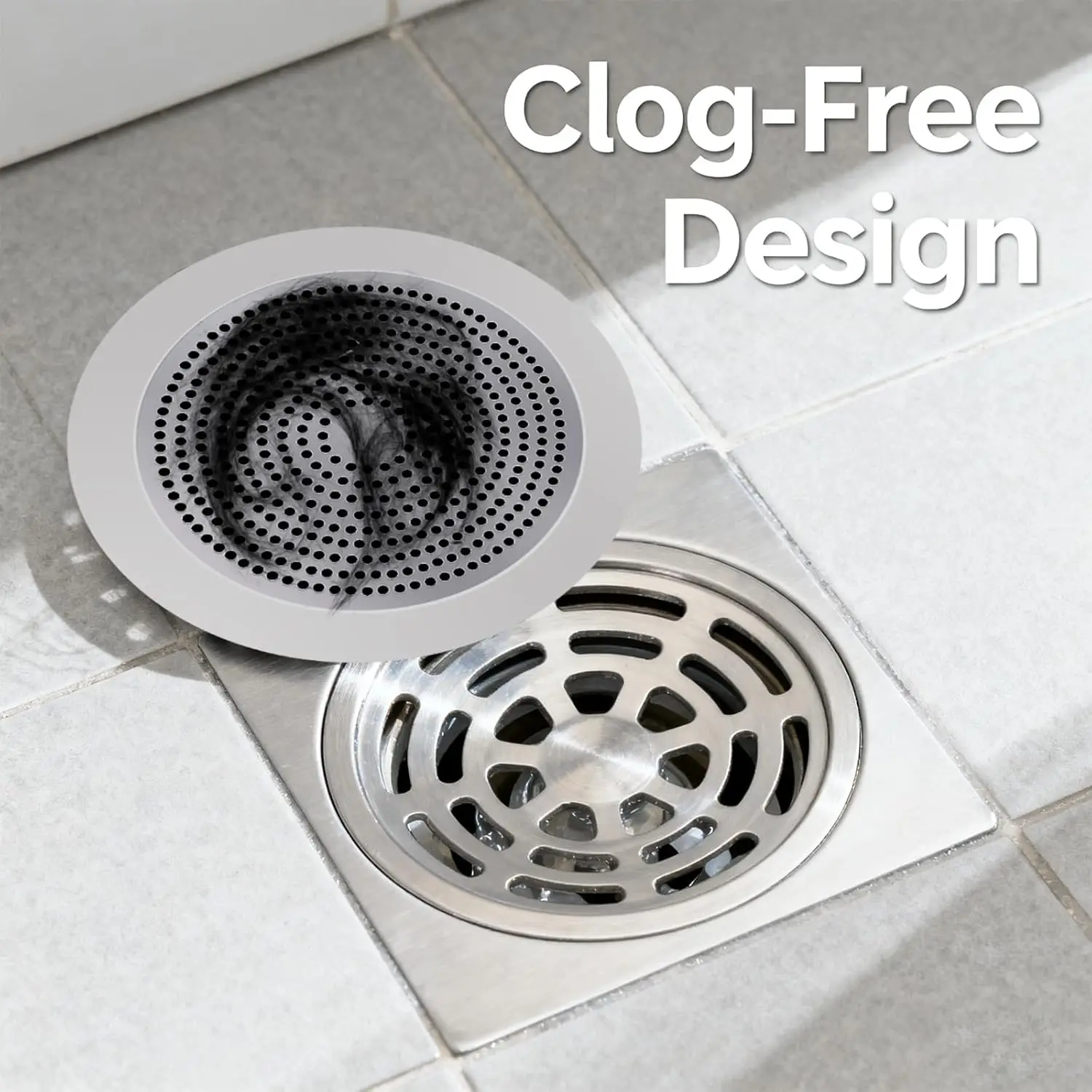 1pc 12cm/4.72in Stainless Steel Shower Drain Hair Catcher, A