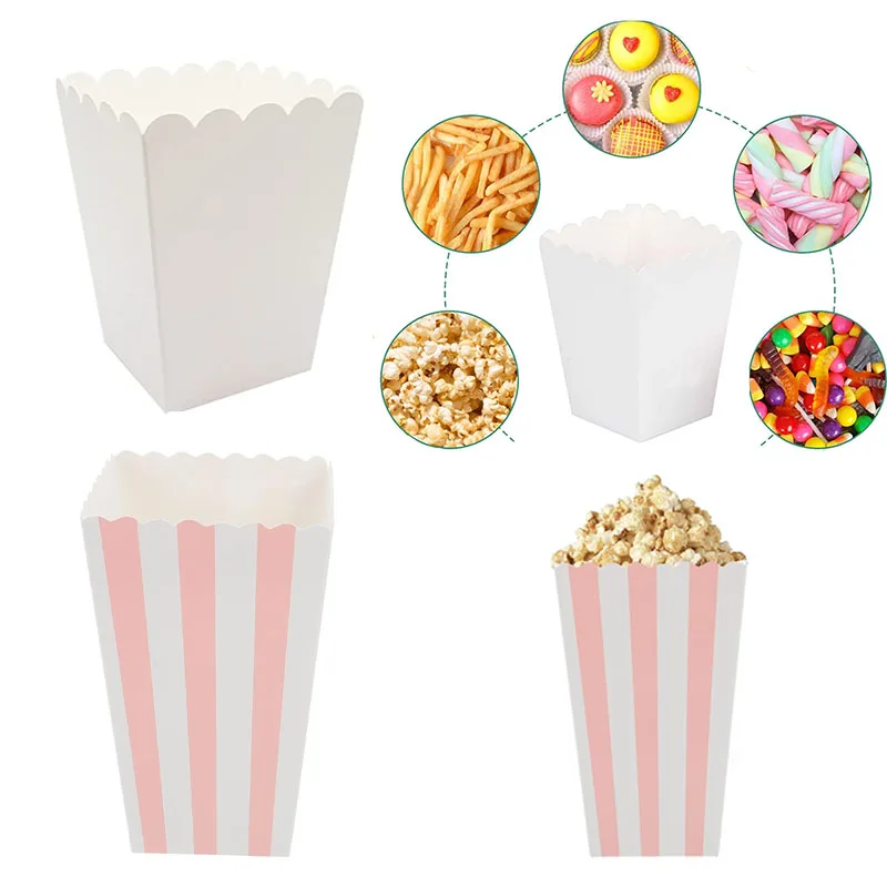 12 عبوة من حاويات الفشار الورقية الصديقة للبيئة، صندوق حلوى لحفلات الزفاف وأعياد الميلاد، مستلزمات زينة للاحتفال بالأطفال