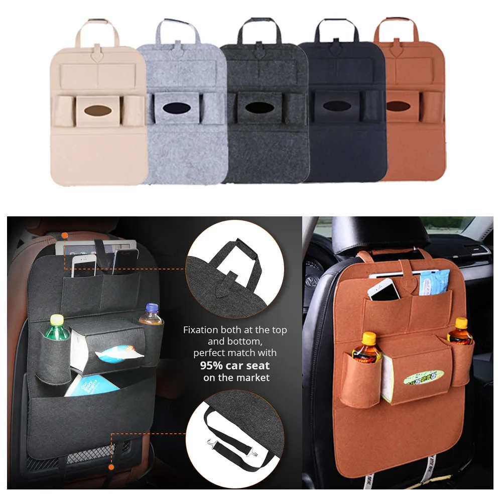 Car Rear Seat Storage Bag For Honda Odyssey Pilot Vezel Stream Shuttle URV Inspier XRV Hanging Organizer Collector Storage Box