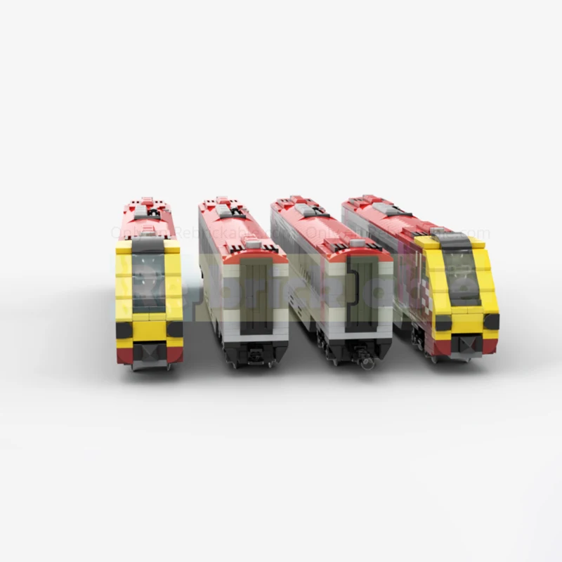 Model pociągu turystycznego MOC British Railway Four Wide Class 220, klocki konstrukcyjne DIY, technologia montażu, zabawki z klocków na prezenty