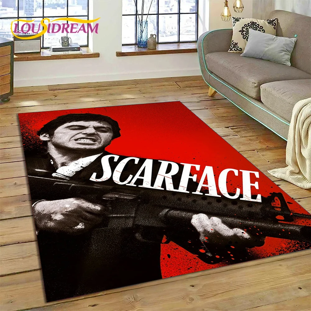 

Ковер Scarface Tony с 3D принтом из фильма, ковер для спальни, гостиной, украшение для домашнего дивана, детская игра, большой Декоративный Напольный коврик, подарок