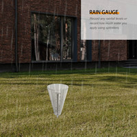 1Pcs Rain Gauge Cone Shaped Plastic Transparent Rainfall Meter Outdoor Garden Farming Measuring Spike Rain Gauge
