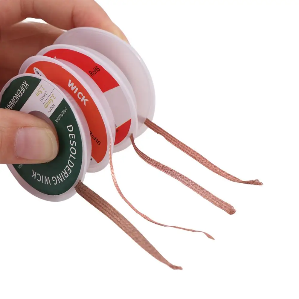 

Low Residue Wick Wire Desoldering Braid Welding Tin Sucker Tin Strip Cable Lead Cord 0.8mm-4.0mm Solder Remover Soldering