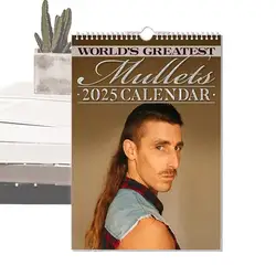 World's Greatest Mullets Wall Calendar 2025 Hair Style Family Planner Funny 2025 World's Greatest Mullets Calendar Journal
