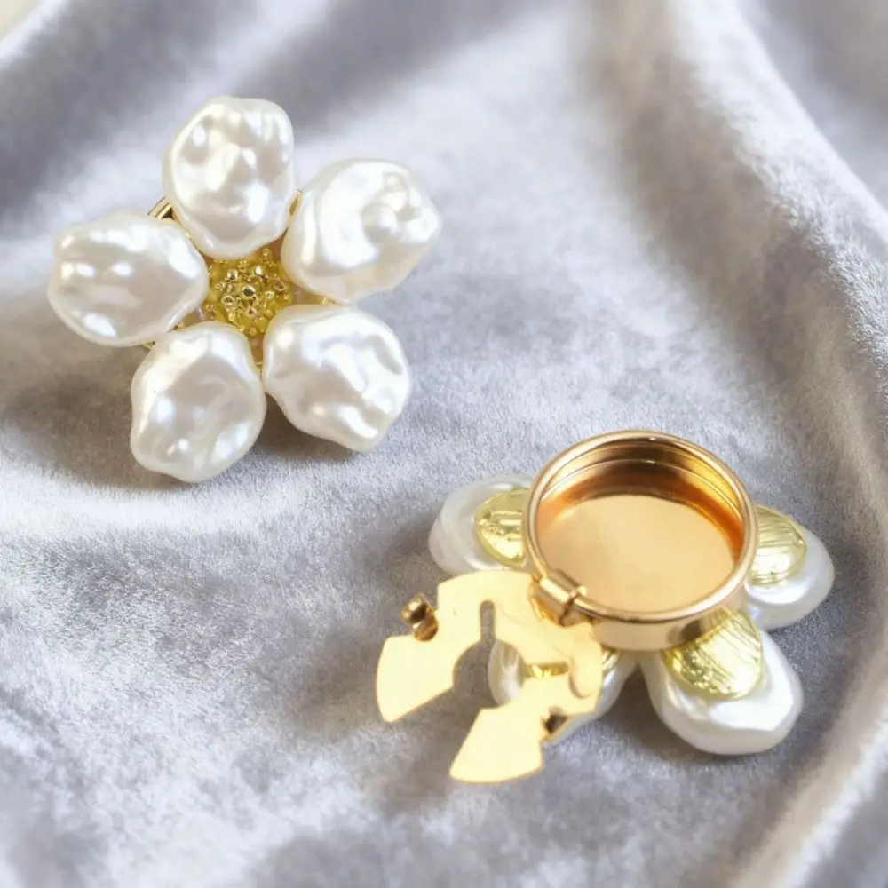 New Flower Flower Cufflinks Beads Pearl Button Cover Sewing-free Cufflinks DIY Bling Cuff Links Special Occasions
