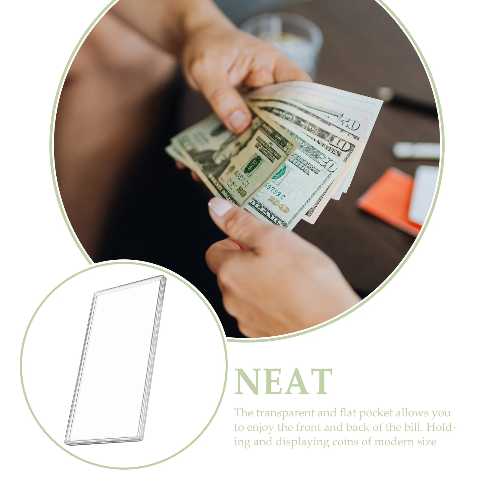 10 ชิ้นผู้ถือบัตรเครดิต Clear กระเป๋าเงินที่ระลึกกรณีขาตั้งคลิปโปร่งใสกระดาษคอลเลกชัน