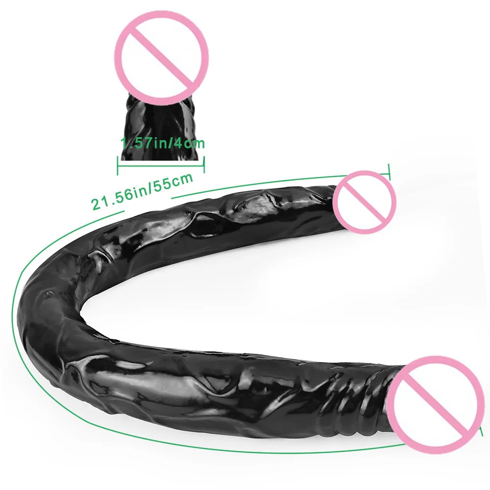 55CM Long Double Head Dildo Jelly Realistic Buttplug Pussy Gay Penis Flexible Cock For Women Masturbator Lesbian Sex Toys
