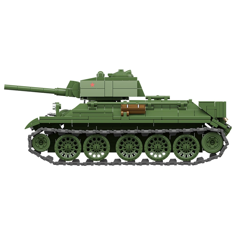 World War 2 WW2 Army Military Soldiers MOC Weapon Soviet T34/76 Medium Tank DIY ​Building Blocks Bricks Toys For Gift ﻿