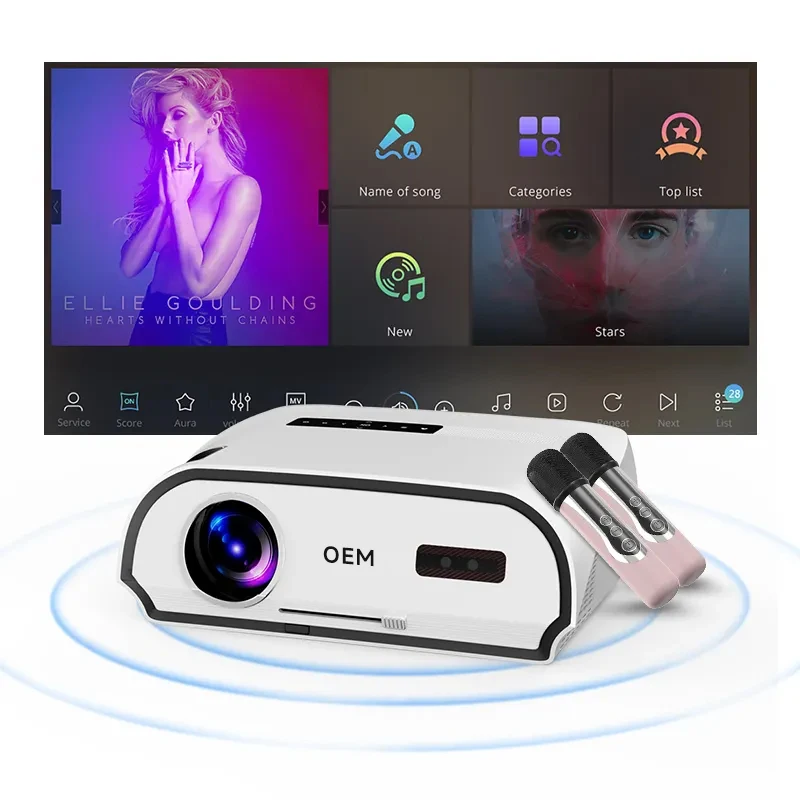 

Video Projector Native 1080P Wireless Mirror Screen System LED LCD Portable Karaoke Projector
