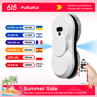 PuRuiKai Atomizing Ultra Thin Robot Vacuum Cleaner Window Cleaning Robot Window Cleaner Electric Glass Remote Control for Home