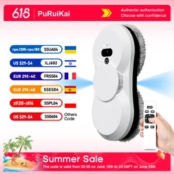 PuRuiKai Atomizing Ultra Thin Robot Vacuum Cleaner Window Cleaning Robot Window Cleaner Electric Glass Remote Control for Home