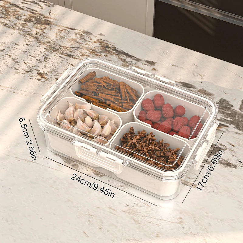 Plastic Spices Packaging Storage Box Sealed Transparent Dried Chili Seasoning Box Stackable Fresh-Keeping Spices Storage Box