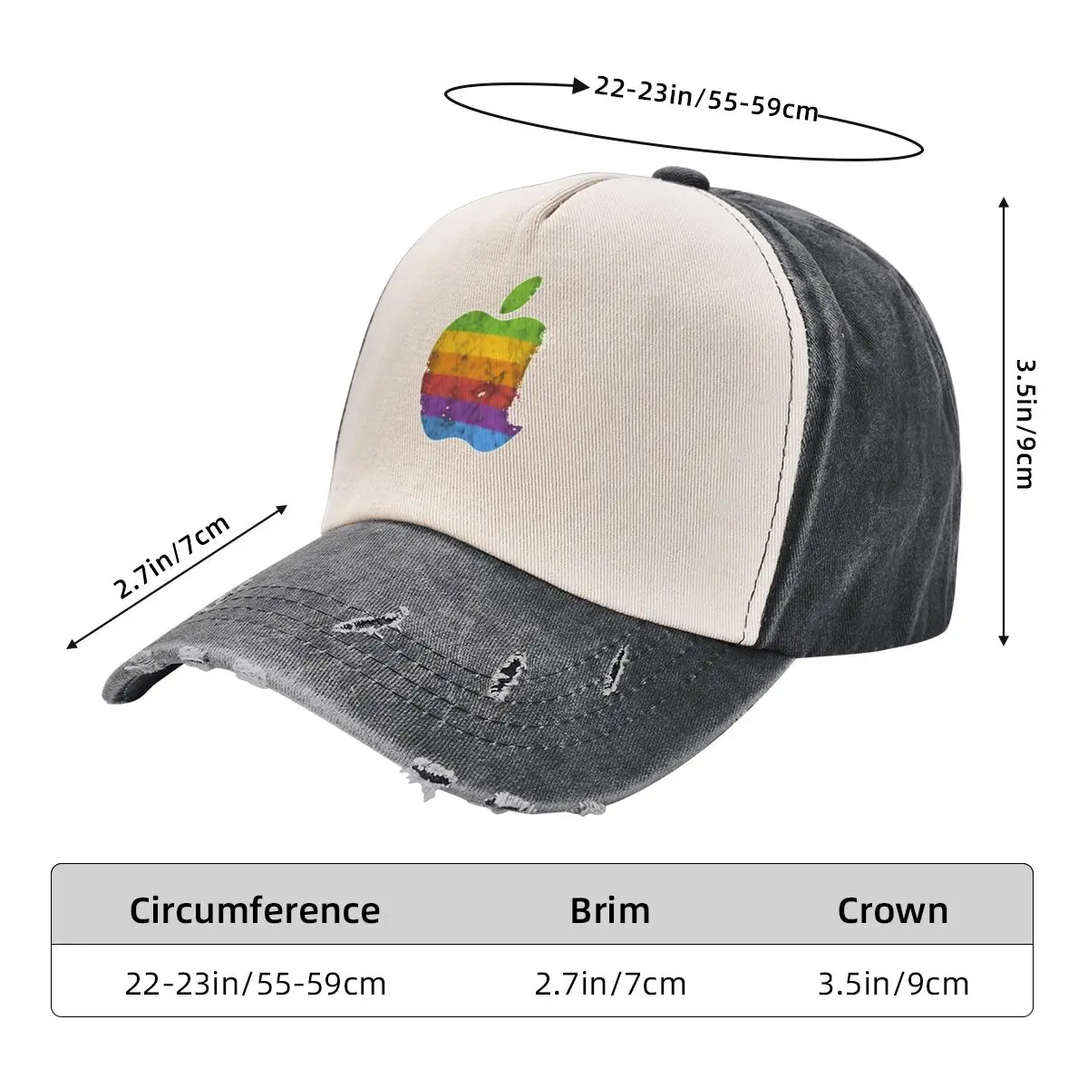 Apple Retro Logo Baseball Cap Fluffy Hat derby hat New Hat fashionable Men\'s Luxury Women\'s