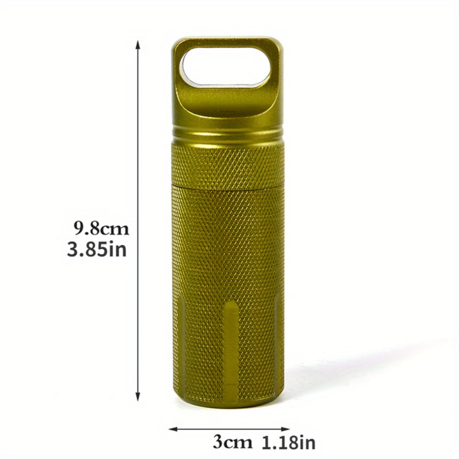 Custodia per medicinali impermeabile con porta capsule, contenitore per pillole ermetico in alluminio da 3 pezzi