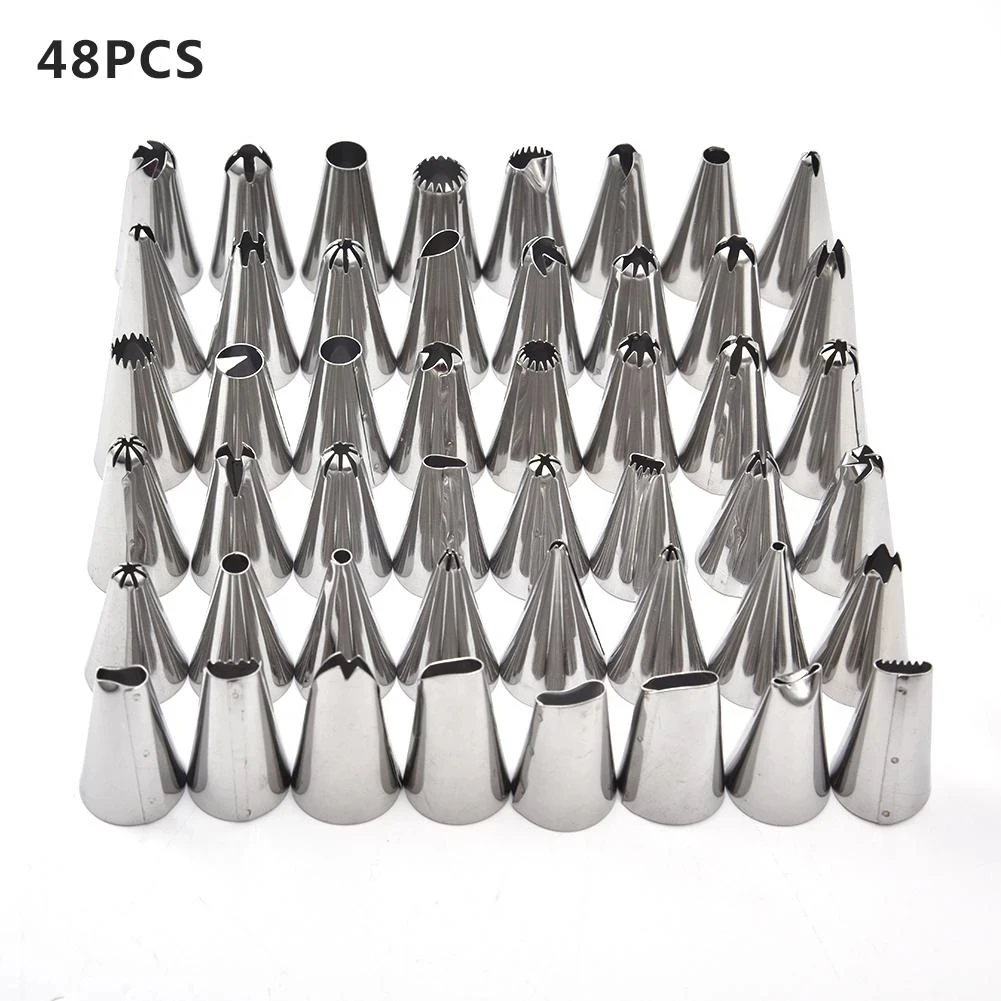 Cake Decorating 24/48Pcs/set Good Quality Stainless steel Icing Piping Nozzles Pastry Tips Set Cake Baking Tools Accessories