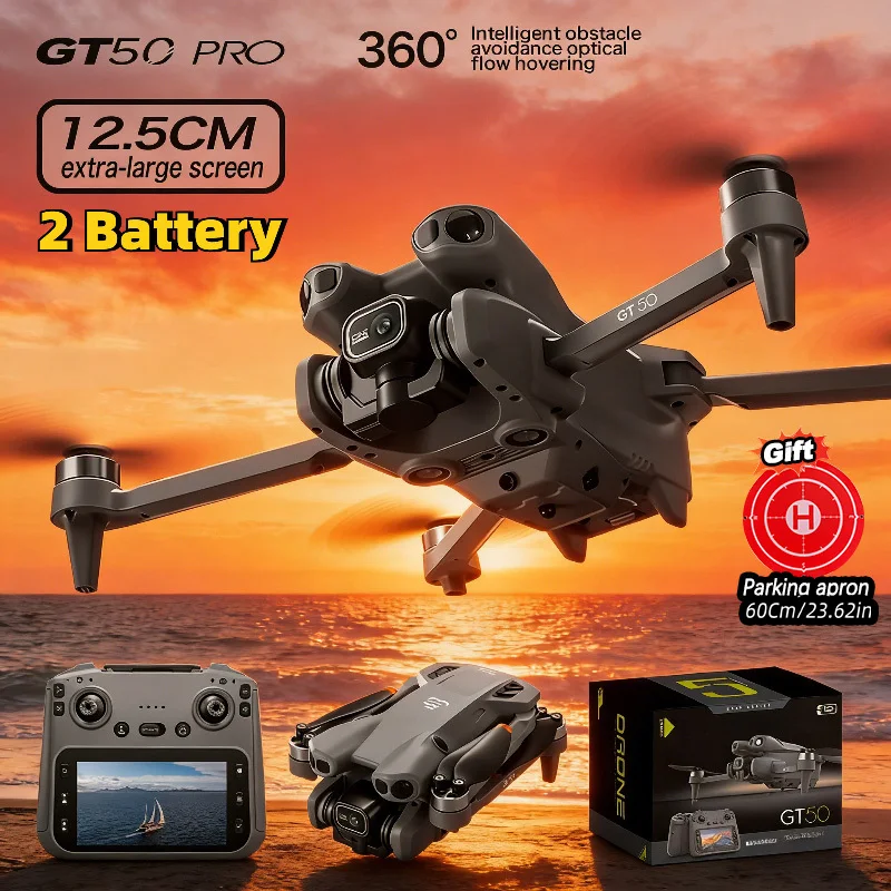 

GT50 GPS RC Drone, 8K HD Aerial Photography Quadcopter, Dual Camera Design, WiFi Real-time Transmission, Three-Sided Obstacle Avoidance, Professional Remote Control Aircraft for Outdoor Shooting