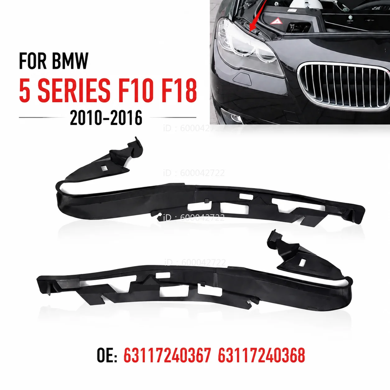 Bande d'étanchéité en caoutchouc pour phares BMW Série 5 F10 F11 2010-2016, bande décorative pour phares, autocollant de protection pour phares