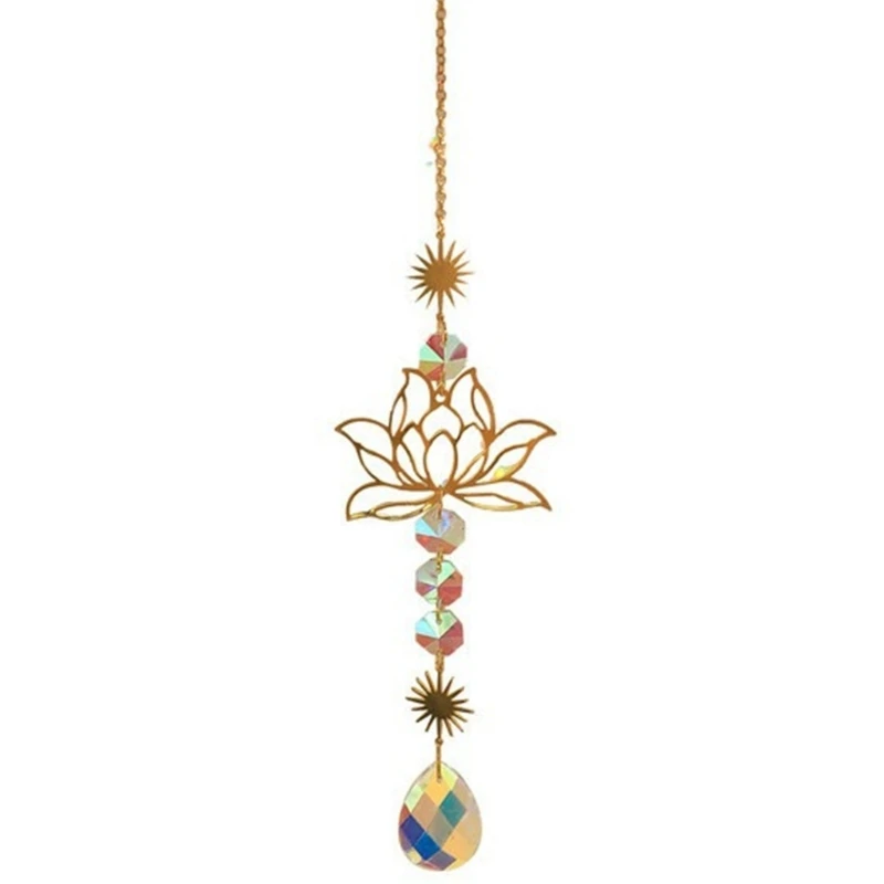 

Crystal Suncatchers Hanging Metal Flower Pendant Window Outdoor Decorations